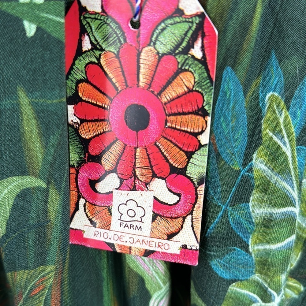 Farm Rio For Anthropologie Foliage Jungle Cutout Cover Up Maxi Dress. Size XL. - Picture 10 of 12